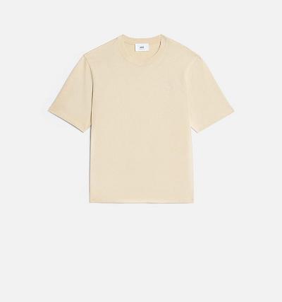 Women's Ami Paris Ami de Coeur T Shirts Beige | ami-AU186