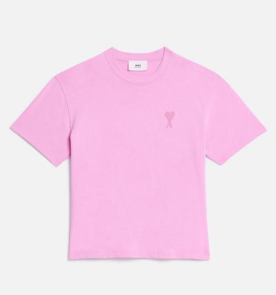 Women's Ami Paris Ami de Coeur T Shirts Pink | ami-AU348