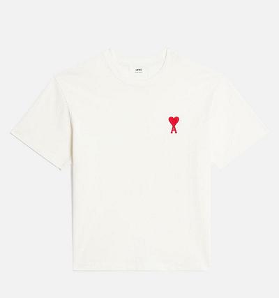 Women's Ami Paris Ami de Coeur T Shirts White | ami-AU380