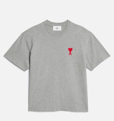 Women's Ami Paris Ami de Coeur T Shirts Grey | ami-AU481
