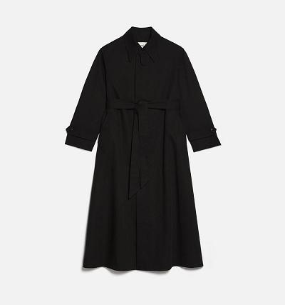 Women's Ami Paris Belted Mac Coats Black | ami-AU399