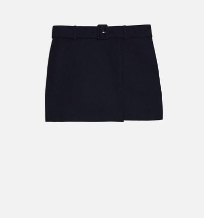Women's Ami Paris Belted Mini Skirts Black | ami-AU176