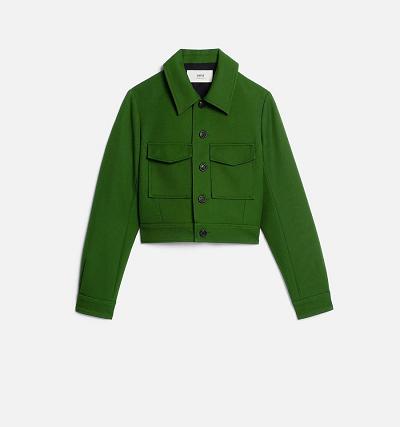Women's Ami Paris Buttoned Jackets Green | ami-AU337
