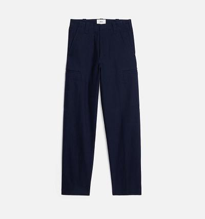 Women's Ami Paris Cargo Cargo Pants Navy | ami-AU254