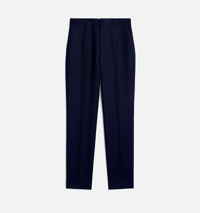 Women's Ami Paris Cigarette Fit Pants Navy | ami-AU398