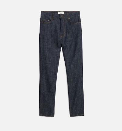 Women's Ami Paris Cropped Slim Fit Jeans Navy | ami-AU600