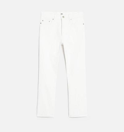 Women's Ami Paris Cropped Slim Fit Pants White | ami-AU397