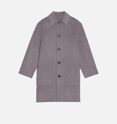 Women's Ami Paris Double Face With Patch Pockets Coats Grey | ami-AU530