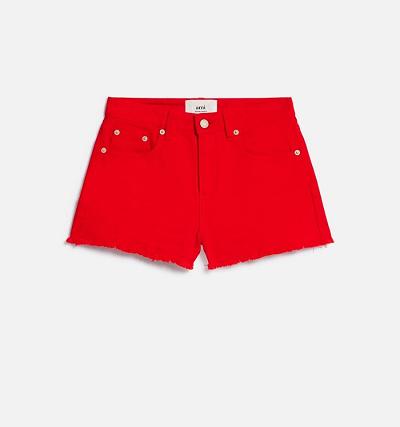 Women's Ami Paris Five Pockets Mini Shorts Red | ami-AU369