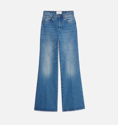 Women's Ami Paris Flare Fit Denim Blue | ami-AU417