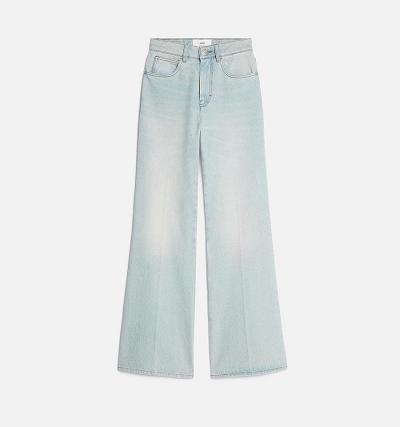 Women's Ami Paris Flare Fit Denim Blue | ami-AU605