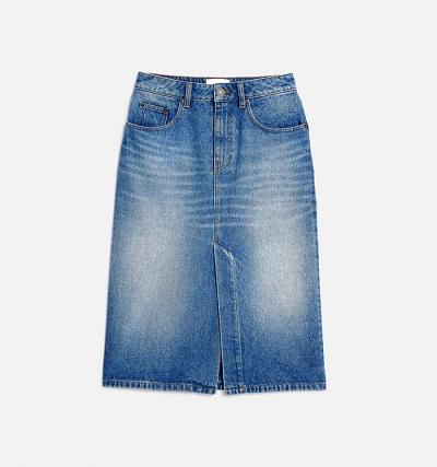 Women's Ami Paris Pencil Denim Blue | ami-AU110