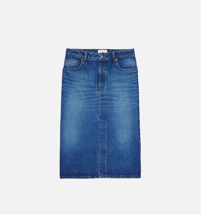 Women's Ami Paris Pencil Skirts Blue | ami-AU245