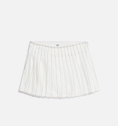 Women's Ami Paris Pleated Skirts White | ami-AU454