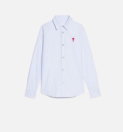 Women's Ami Paris Red Ami De Coeur Shirts Blue | ami-AU165