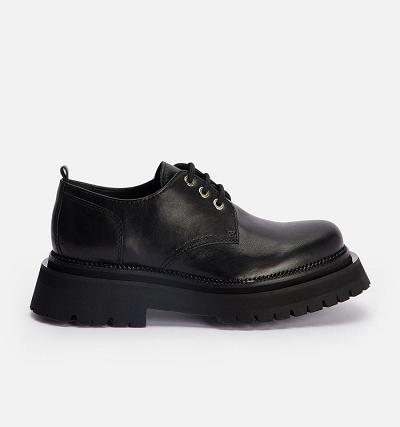 Women's Ami Paris Round-Toe Derbies Shoes Black | ami-AU356