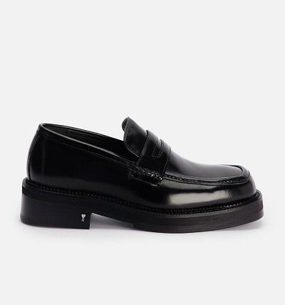 Women's Ami Paris Square Toe Loafers Black | ami-AU124