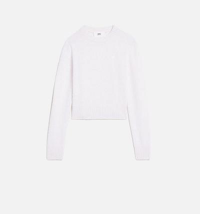 Women's Ami Paris Tonal Ami de Coeur Sweaters White | ami-AU246