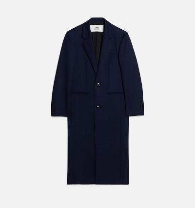 Women's Ami Paris Two Buttons Coats Navy | ami-AU419