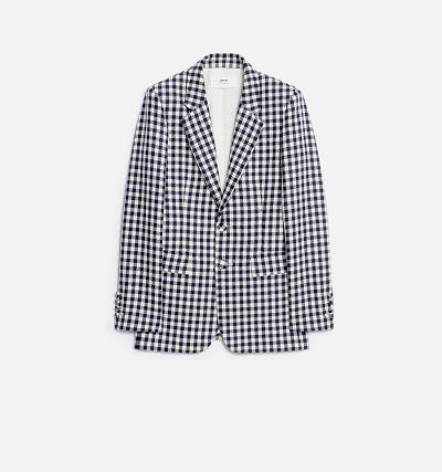 Women's Ami Paris Two Buttons Jackets Blue / White | ami-AU191