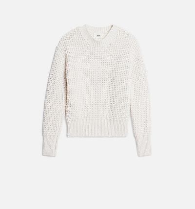 Women's Ami Paris Waffle Knit Sweaters White | ami-AU318