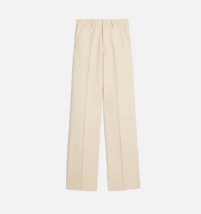 Women's Ami Paris Wide Fit Pants Beige | ami-AU475
