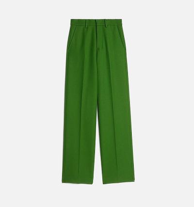 Women's Ami Paris Wide Fit Pants Green | ami-AU346
